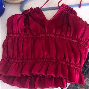 Red crop top